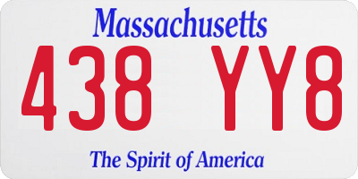 MA license plate 438YY8