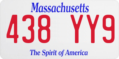 MA license plate 438YY9