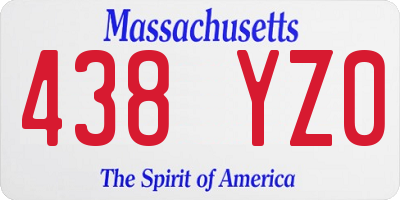MA license plate 438YZ0