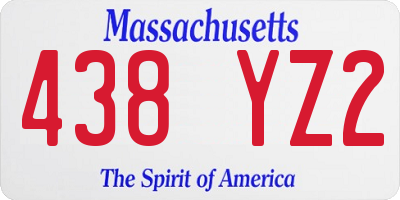 MA license plate 438YZ2