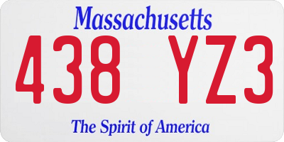 MA license plate 438YZ3