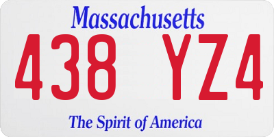 MA license plate 438YZ4