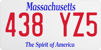 MA license plate 438YZ5
