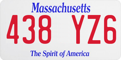 MA license plate 438YZ6