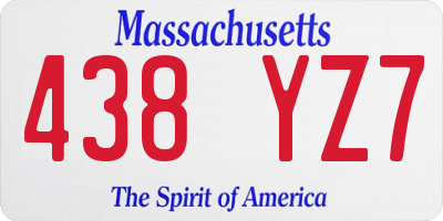 MA license plate 438YZ7
