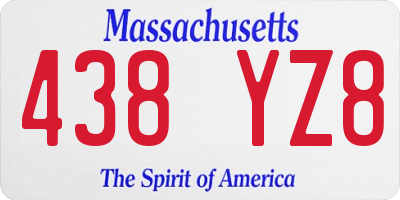 MA license plate 438YZ8