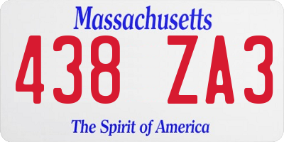 MA license plate 438ZA3