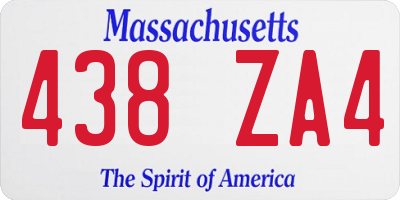 MA license plate 438ZA4