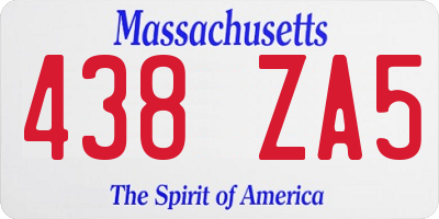 MA license plate 438ZA5