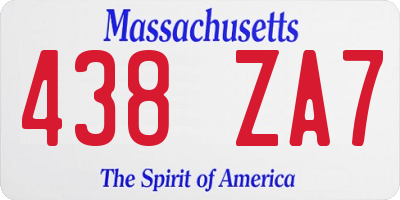 MA license plate 438ZA7
