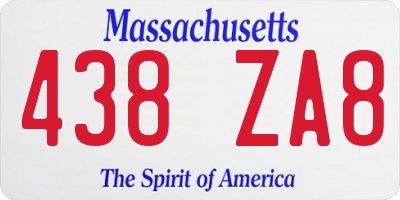 MA license plate 438ZA8