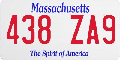 MA license plate 438ZA9