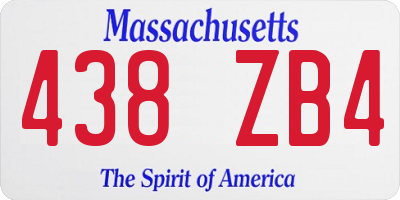 MA license plate 438ZB4