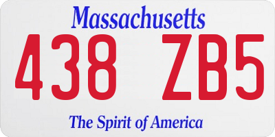 MA license plate 438ZB5