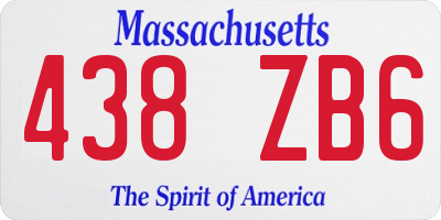 MA license plate 438ZB6