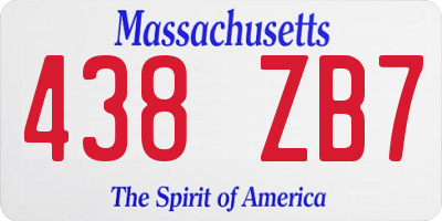 MA license plate 438ZB7