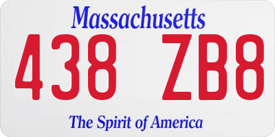 MA license plate 438ZB8