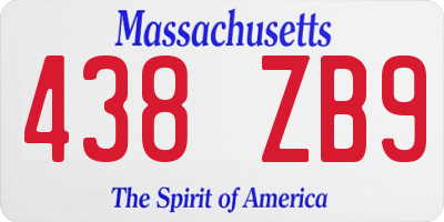 MA license plate 438ZB9