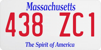 MA license plate 438ZC1