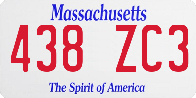 MA license plate 438ZC3