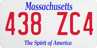 MA license plate 438ZC4