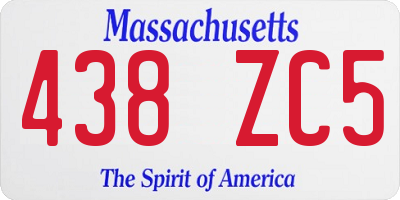 MA license plate 438ZC5