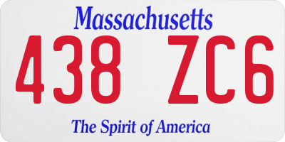MA license plate 438ZC6