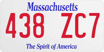 MA license plate 438ZC7