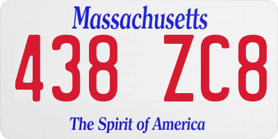 MA license plate 438ZC8