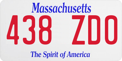 MA license plate 438ZD0