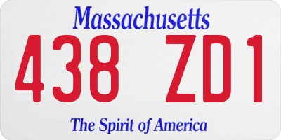 MA license plate 438ZD1