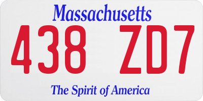 MA license plate 438ZD7