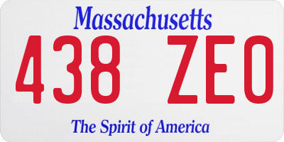 MA license plate 438ZE0