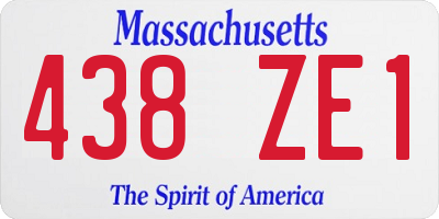 MA license plate 438ZE1