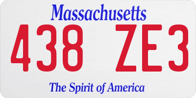 MA license plate 438ZE3