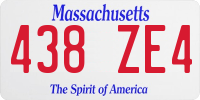 MA license plate 438ZE4