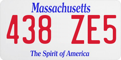 MA license plate 438ZE5