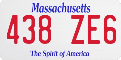 MA license plate 438ZE6