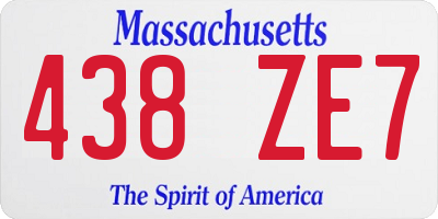 MA license plate 438ZE7