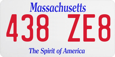 MA license plate 438ZE8