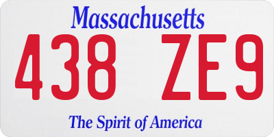 MA license plate 438ZE9
