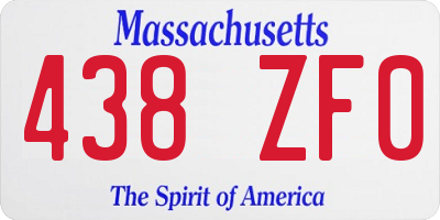 MA license plate 438ZF0