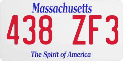 MA license plate 438ZF3