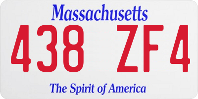 MA license plate 438ZF4