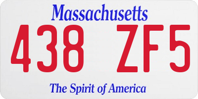 MA license plate 438ZF5