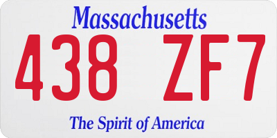 MA license plate 438ZF7