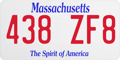 MA license plate 438ZF8