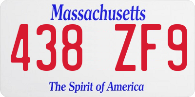 MA license plate 438ZF9