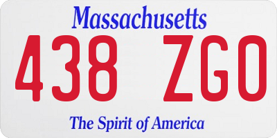 MA license plate 438ZG0