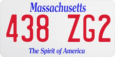 MA license plate 438ZG2